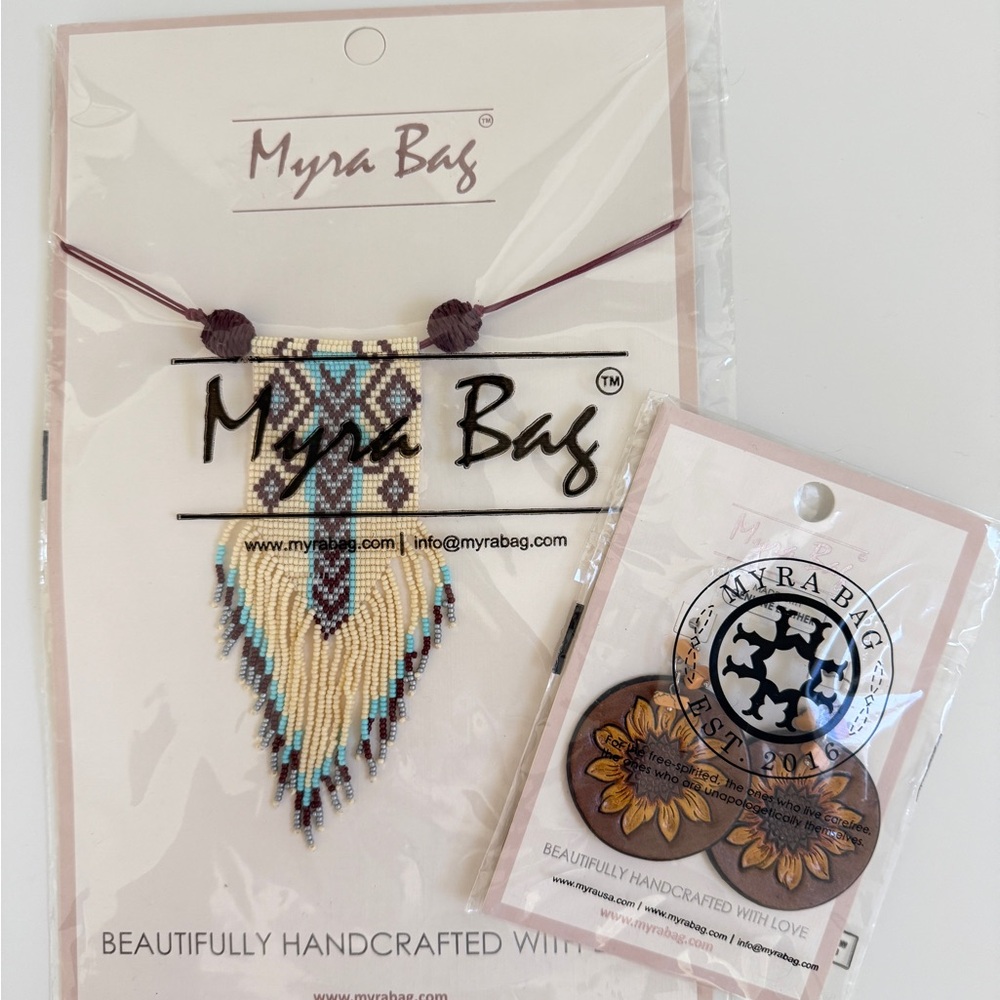 Myra Bag Blue and Brown Beaded Necklace